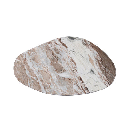 Solstice River Brown Marble Coffee Table - Small Walnut