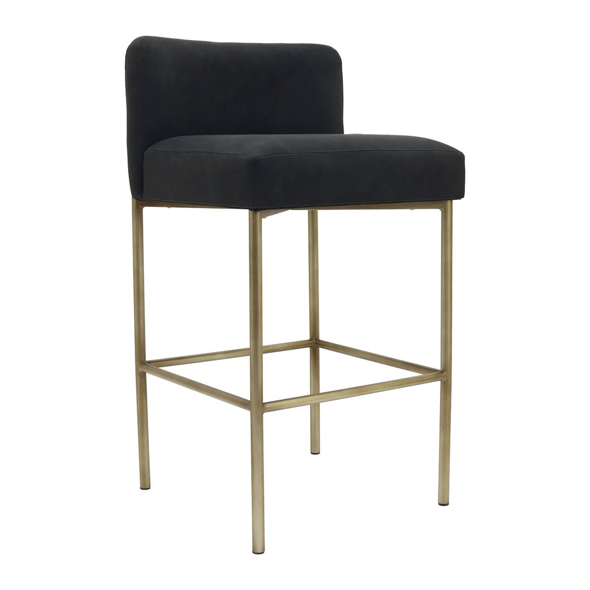Leon Kitchen Stool - Black Vegan Leather