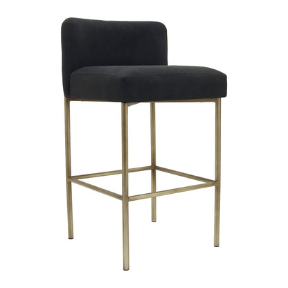 Leon Kitchen Stool - Black Vegan Leather