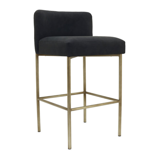 Leon Kitchen Stool - Black Vegan Leather