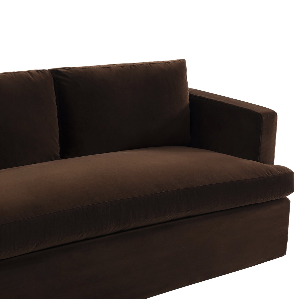 Birkshire 2 Seater Slip Cover Sofa - Dark Chocolate Velvet