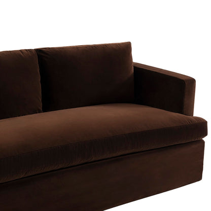 Birkshire 2 Seater Slip Cover Sofa - Dark Chocolate Velvet
