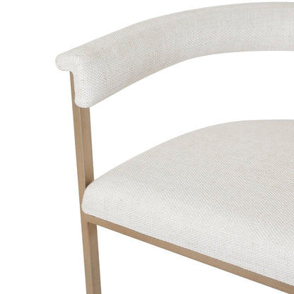 Dino Bar Stool with Upholstered Arms - Natural Linen