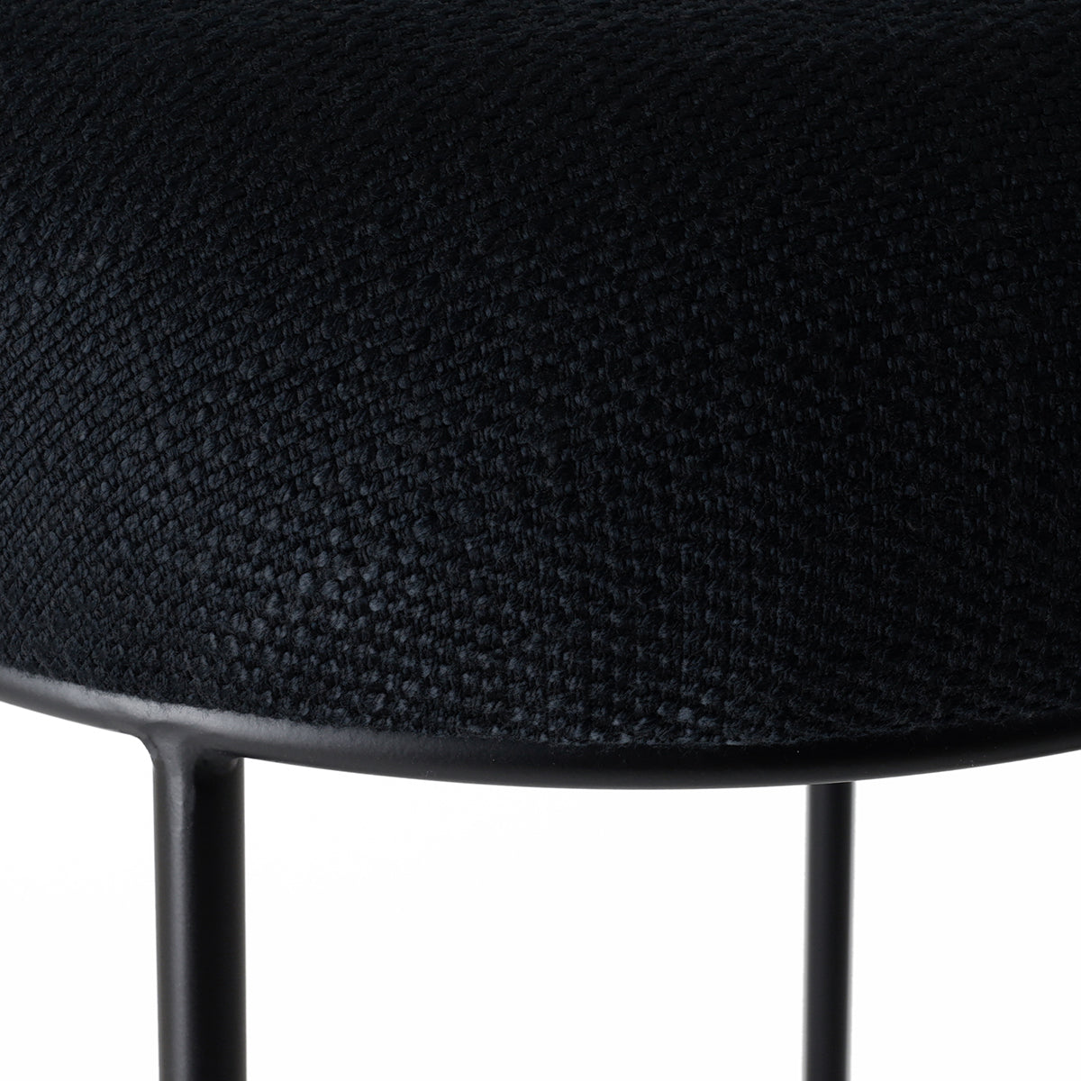 Aiden Black Steel Kitchen Stool - Black Linen