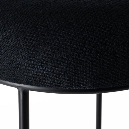 Aiden Black Steel Kitchen Stool - Black Linen