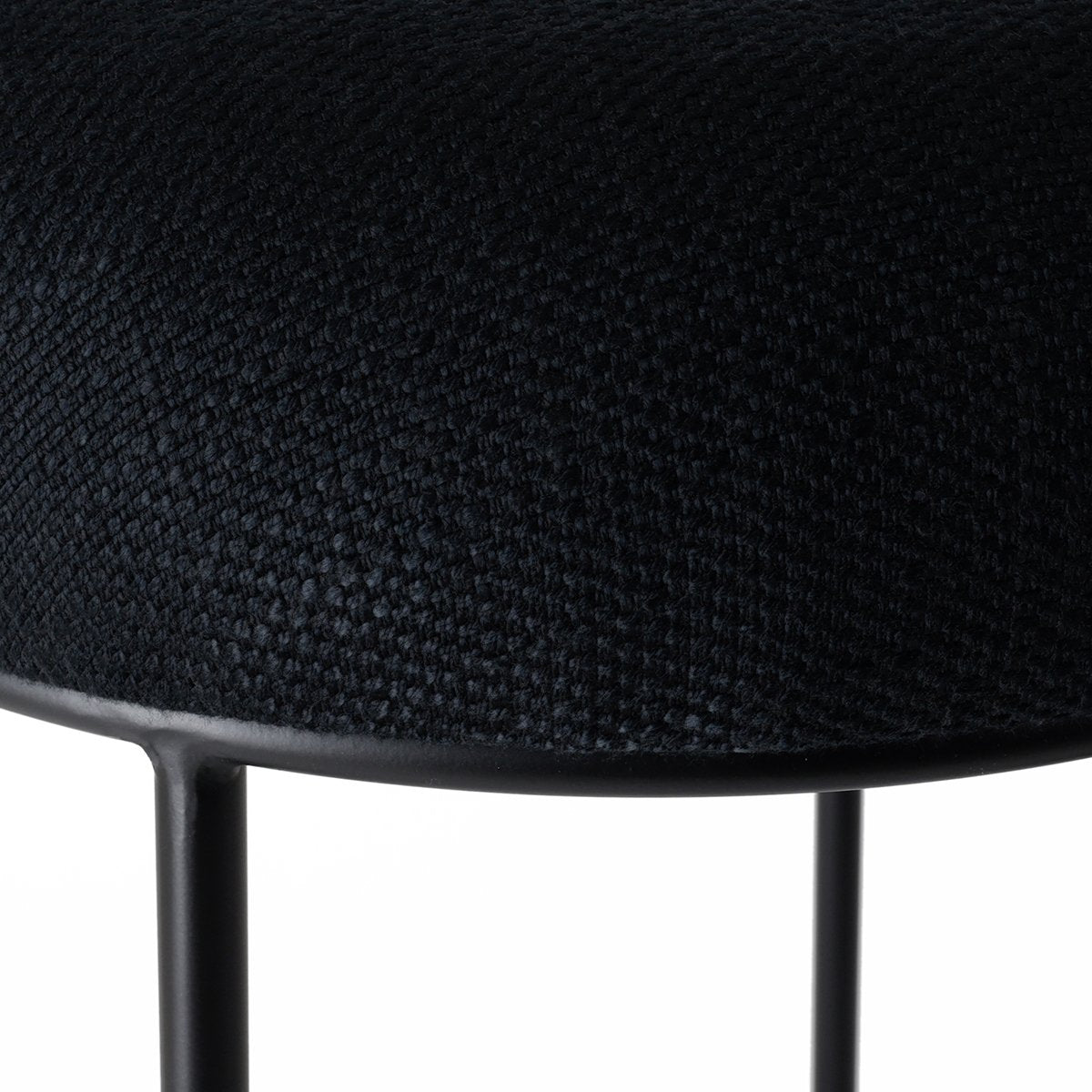 Aiden Black Steel Kitchen Stool - Black Linen