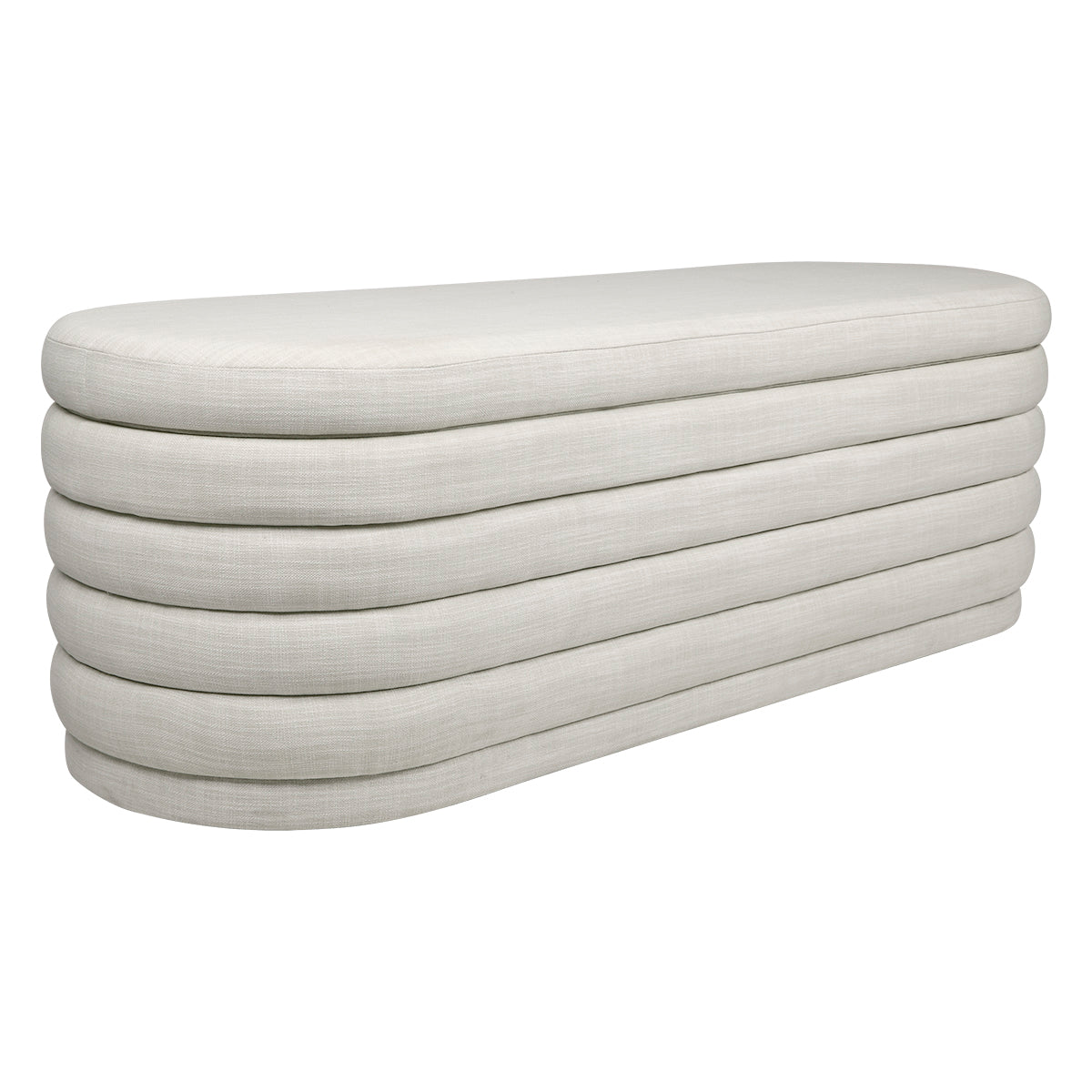 Demi Storage Bench Ottoman - Off White Linen