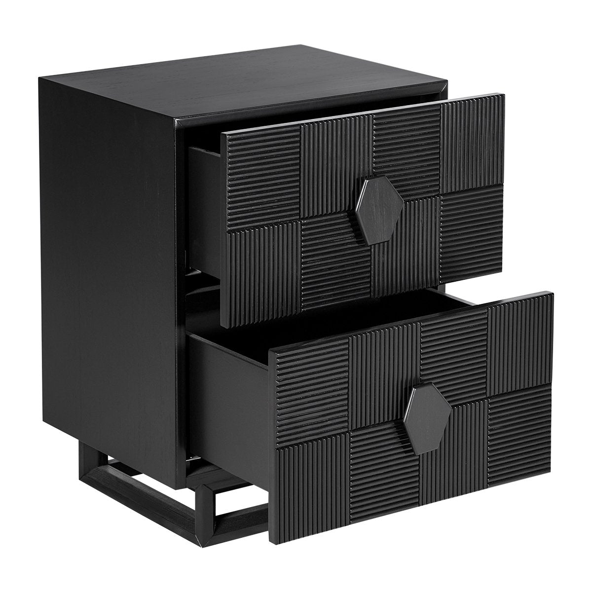 Alton 50x65cm Bedside Table - Black