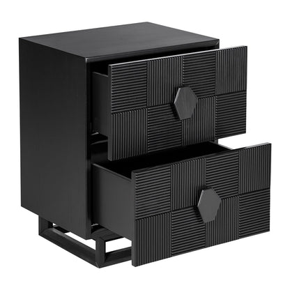 Alton 50x65cm Bedside Table - Black