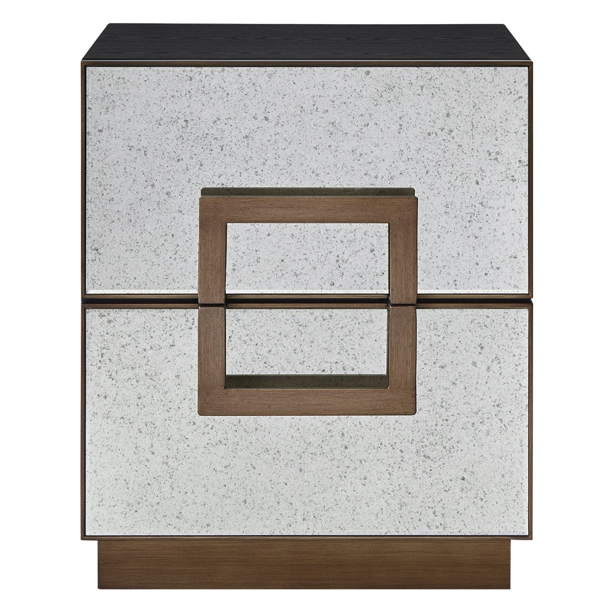 Mira 50x60cm Mirrored Bedside Table - Antique Bronze