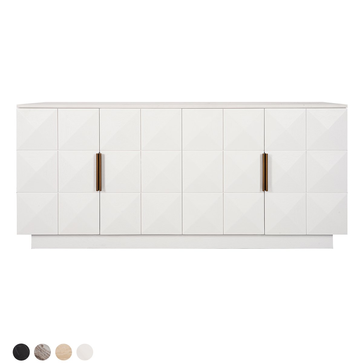 Benedict White Oak Buffet - White Marble