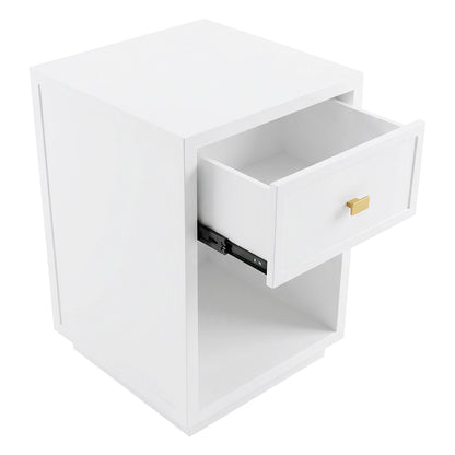 Logan 40x60cm Bedside Table - White