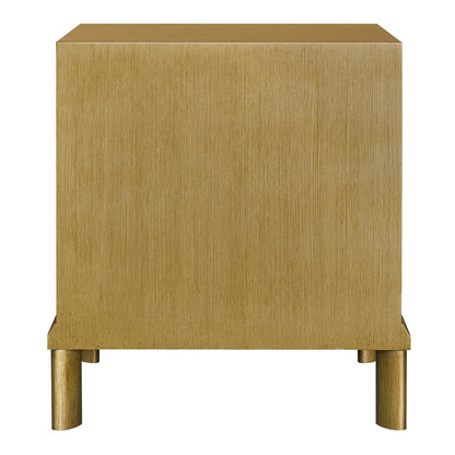 Jill 60x65cm Bedside Table - Antique Gold