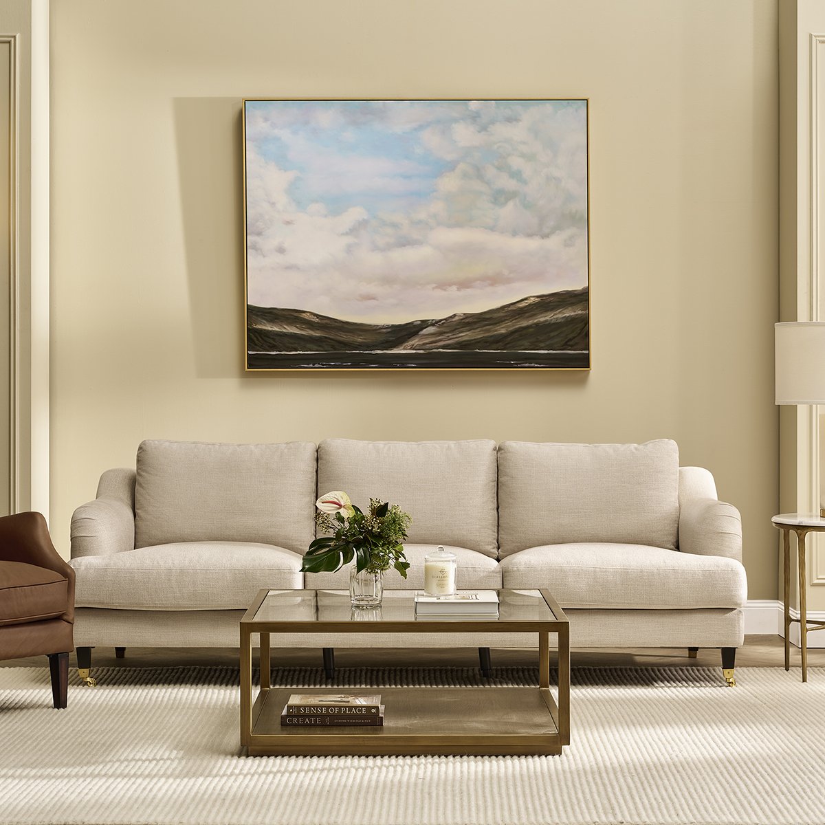 Aerin 3 Seater Sofa - Natural Linen