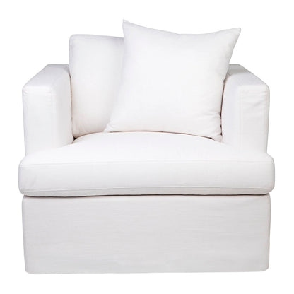 Birkshire Slip Cover Arm Chair - White Linen