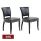 Noah Dining Chair Set of 2 - Black Leather