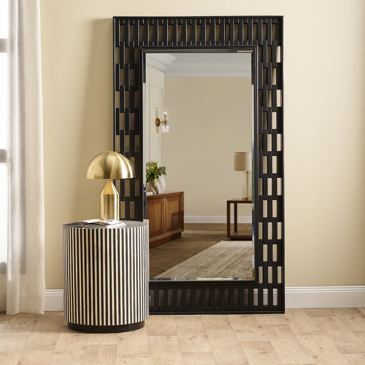 Appin 108x186cm Floor Mirror - Black - OUTLET NSW