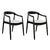 Astrid Ashwood Dining Chair Set of 2 - Black w White Linen