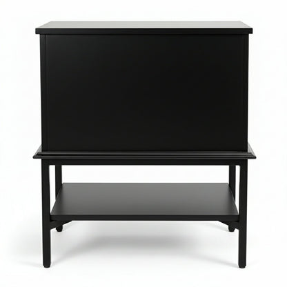 Aimee 55x60cm Bedside Table - All Black