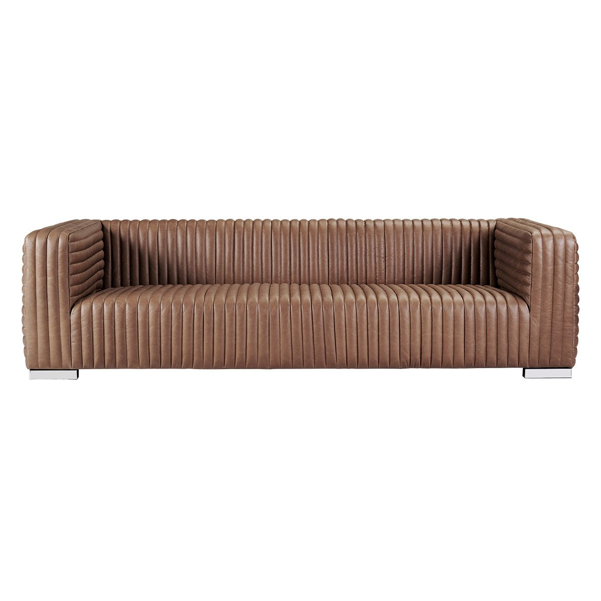 Granger 3 Seater Sofa - Dark Brown Leather ** Offlines pending re-order
