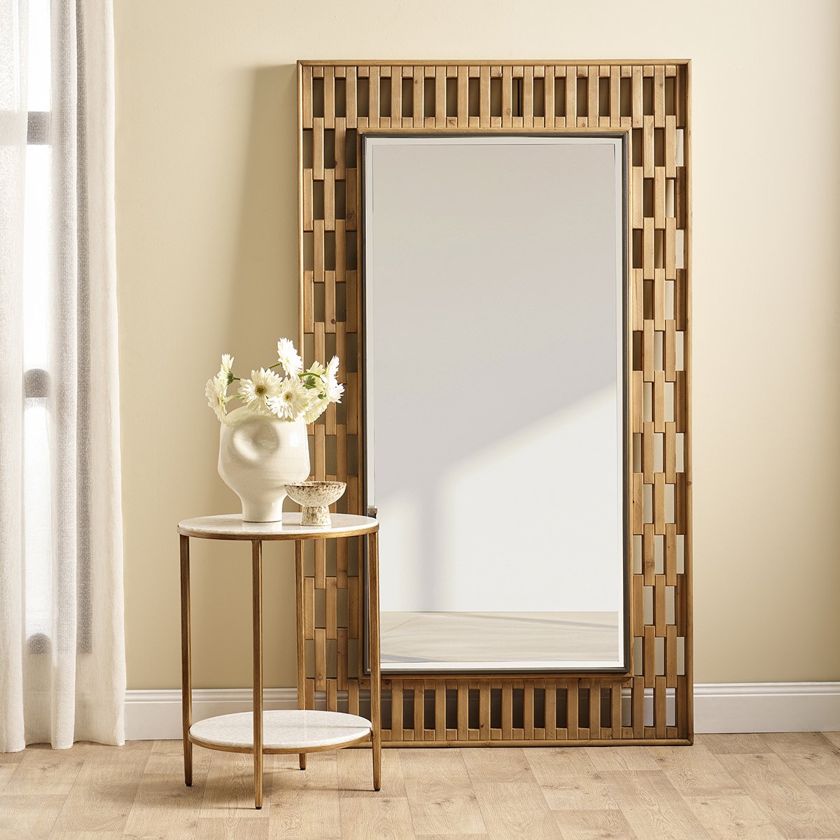 Chloe Stone Side Table - Antique Gold