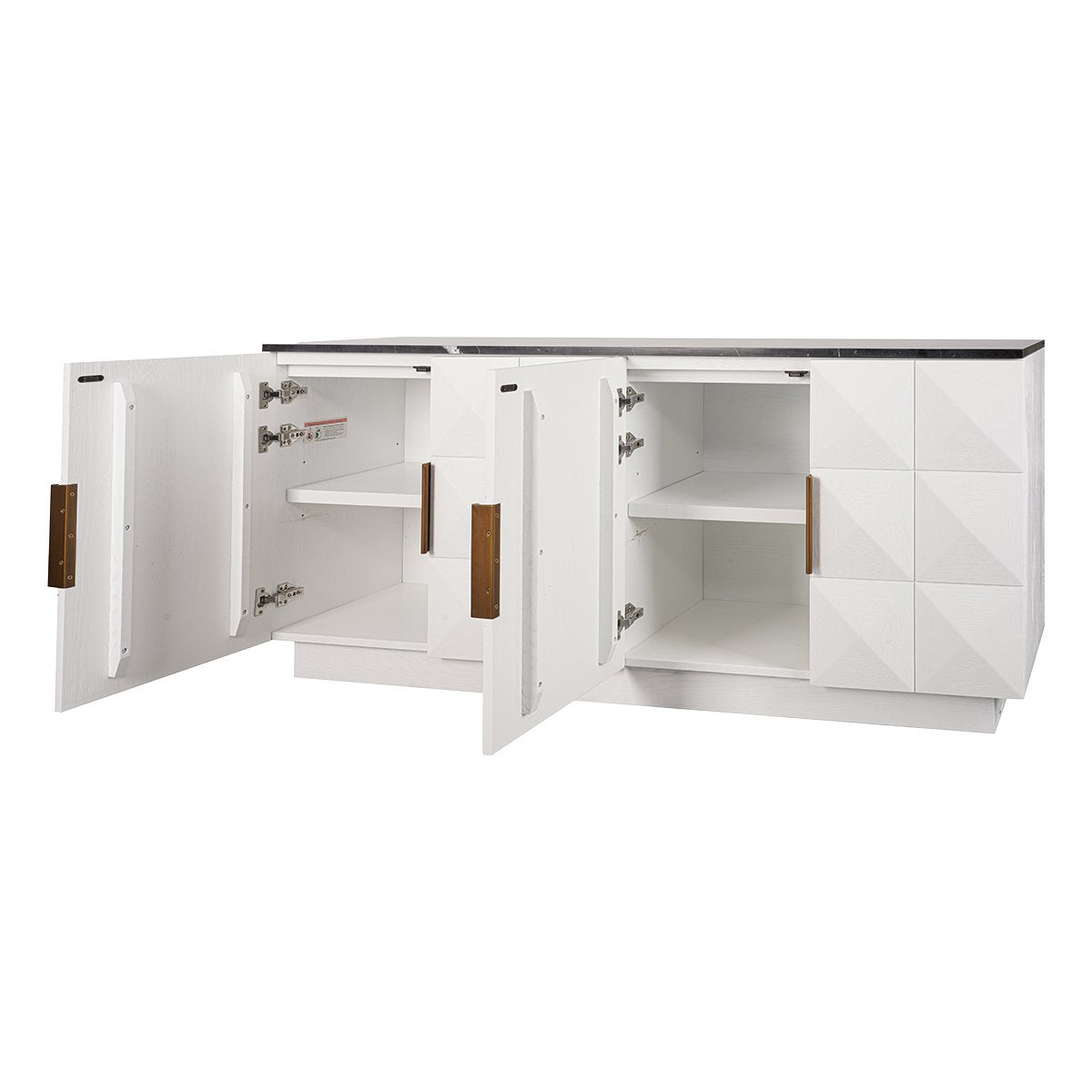 Benedict White Oak Buffet - Black Marble