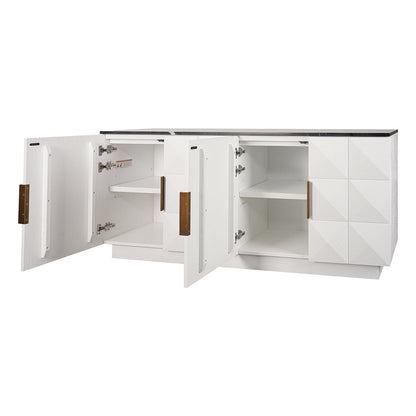 Benedict White Oak Buffet - Black Marble