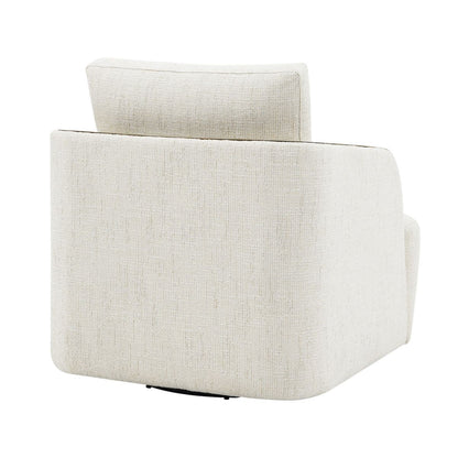 Compton Swivel Arm Chair - Brass/Ivory