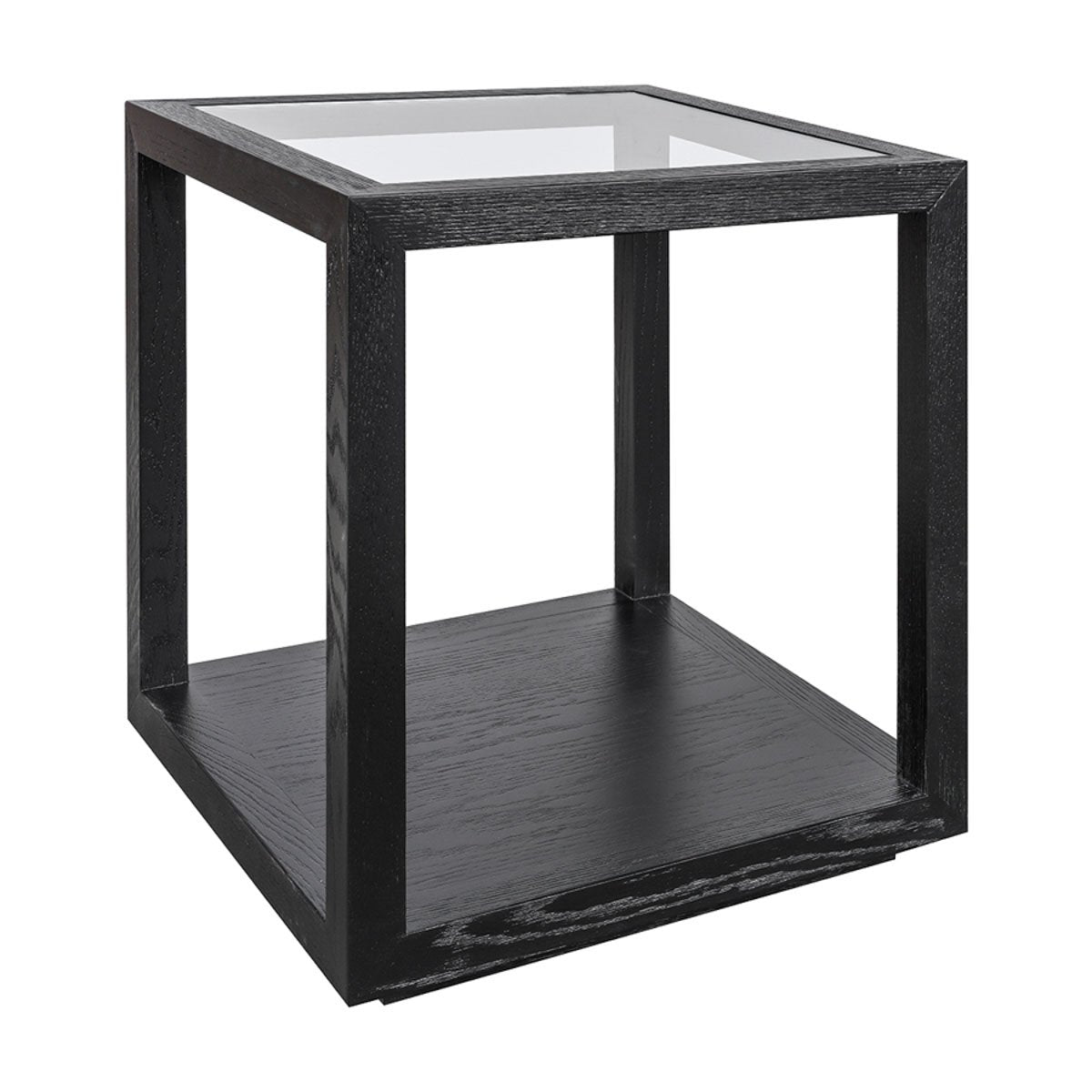 Sadie Oak Square Side Table - Medium Black - OUTLET NSW