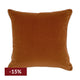 Sass Square Feather Cushion - Caramel Velvet w Natural Linen