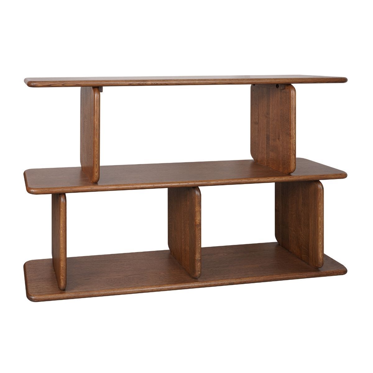 Tudor 160x100cm Oak Shelving Unit - 2 Tier Walnut