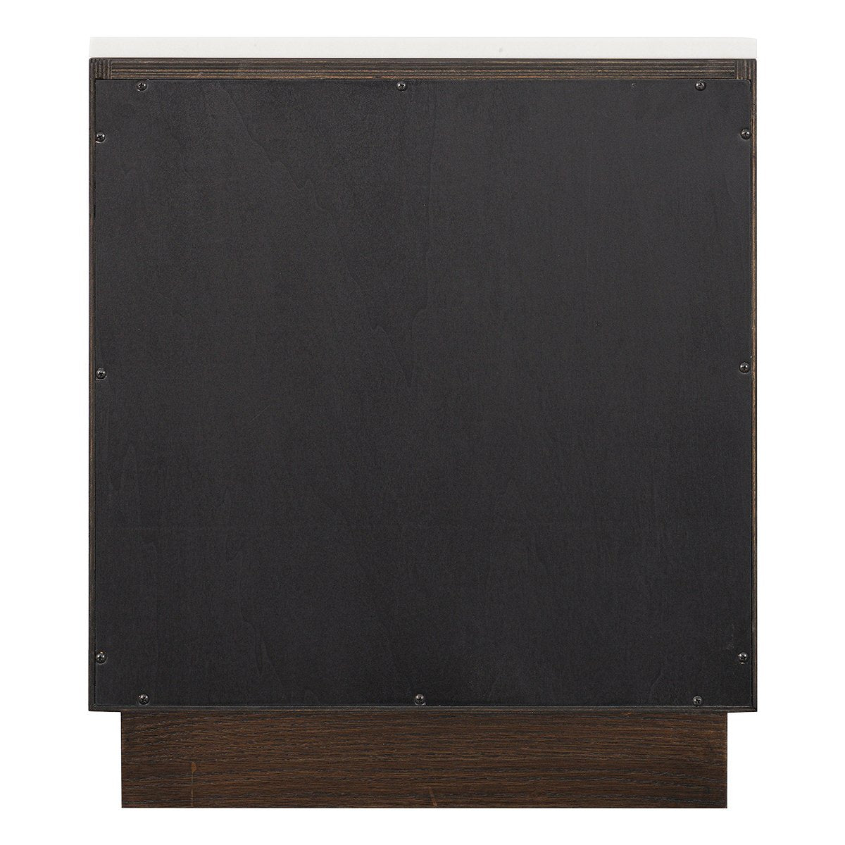 Benedict Smoked Oak Bedside Table - White Marble
