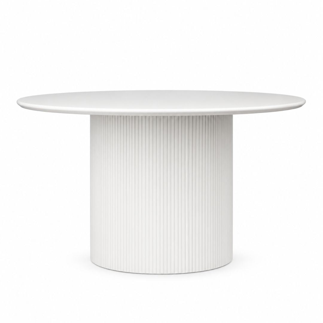 Marlo Round 110cm Dia Entry Table - White - OUTLET NSW