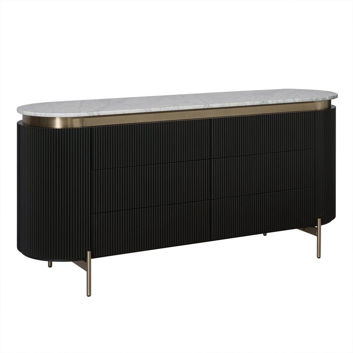 Demarco 6 Drawer Chest - Black - OUTLET NSW