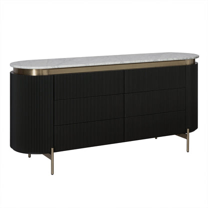 Demarco 6 Drawer Chest - Black - OUTLET NSW