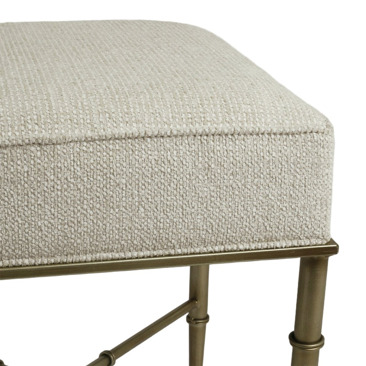 Hacienda Antique Gold Iron Stool  - Speckle Ecru – view 4