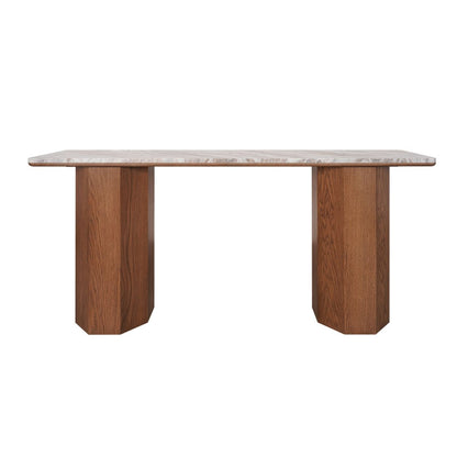 Barlow 160cm Marble Console Table - Walnut