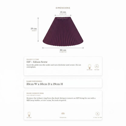 Anya Pleated Empire Shade - Small Plum