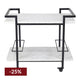 Franklin White Marble Bar Cart - Black