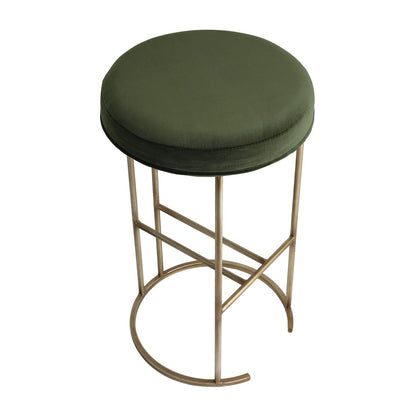 Blackley Gold Iron Kitchen Stool - Moss Velvet