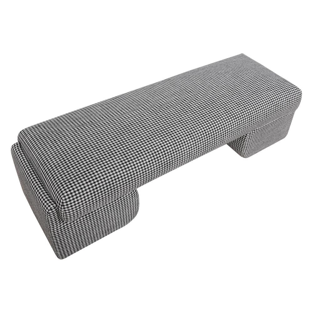 Cairo Bench Ottoman - Houndstooth