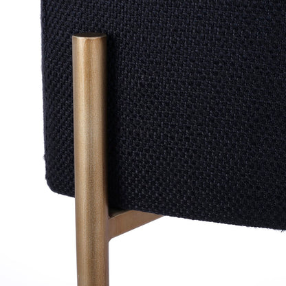 Leon Kitchen Stool - Black Linen