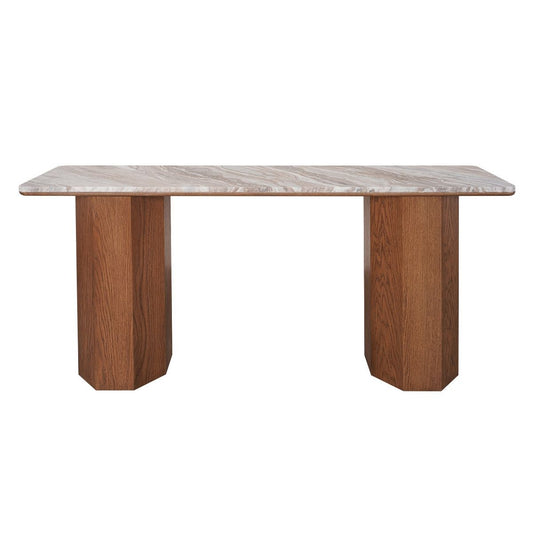 Barlow 160cm Marble Console Table - Walnut
