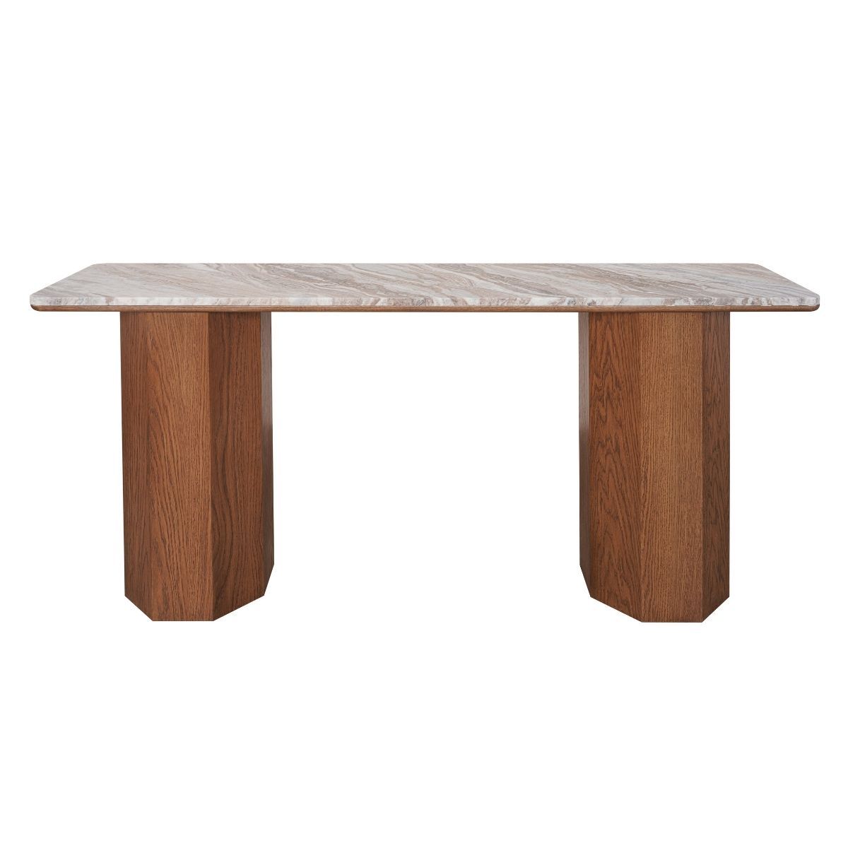 Barlow 160cm Marble Console Table - Walnut