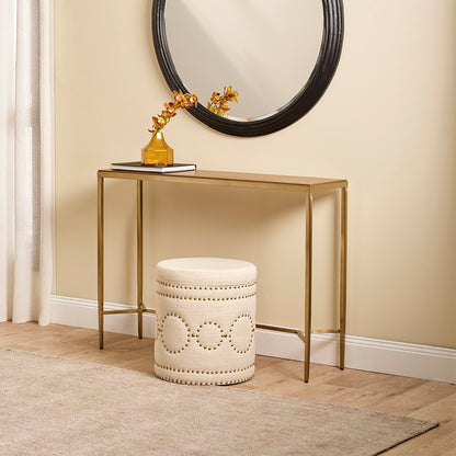 Chloe Timber Console Table - Small Gold