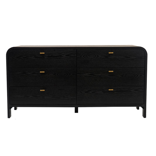 Chisholm 160cm 6 Drawer Chest - Black