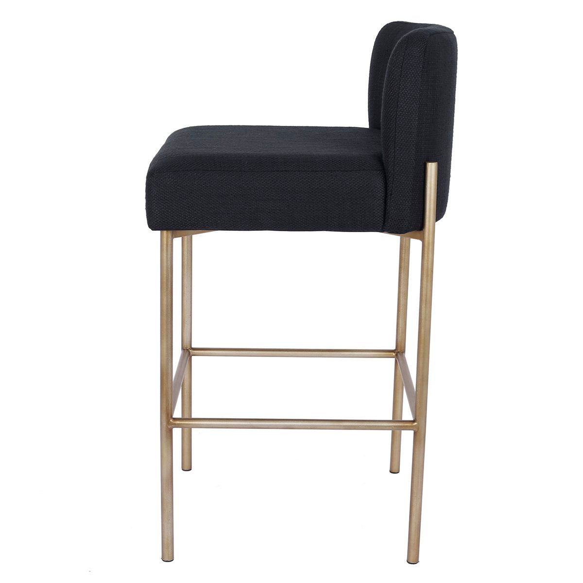 Leon Kitchen Stool - Black Linen