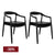 Astrid Ashwood Dining Chair Set of 2 - Black w Black Leather