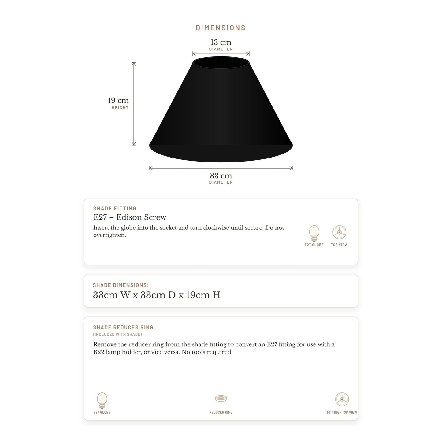 Messina Empire Shade - Small Black - Bulk Buy Qty 5