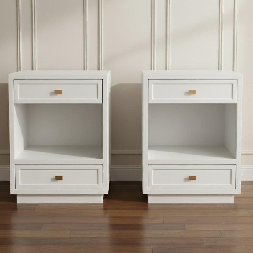 Logan Bedside Table - Small White Set of 2